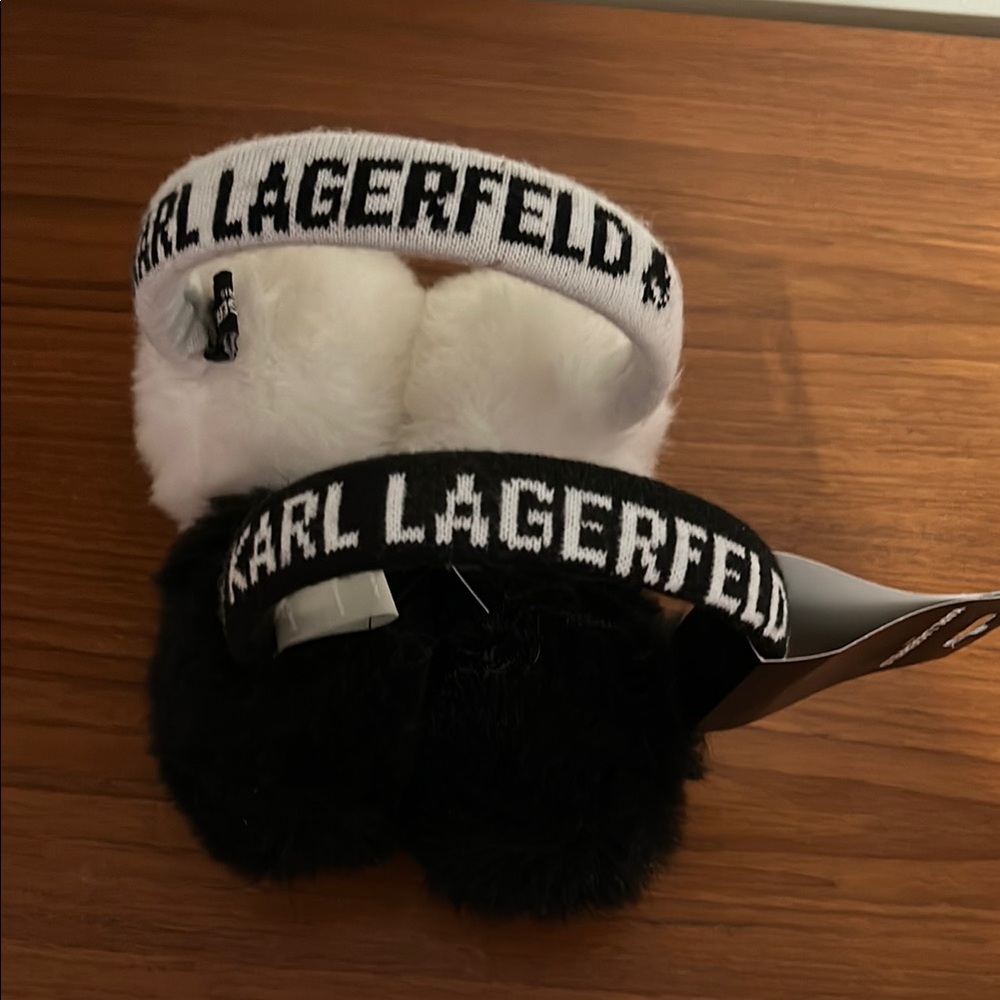 Karl Lagerfeld Black and White lot of 2 ear muffs